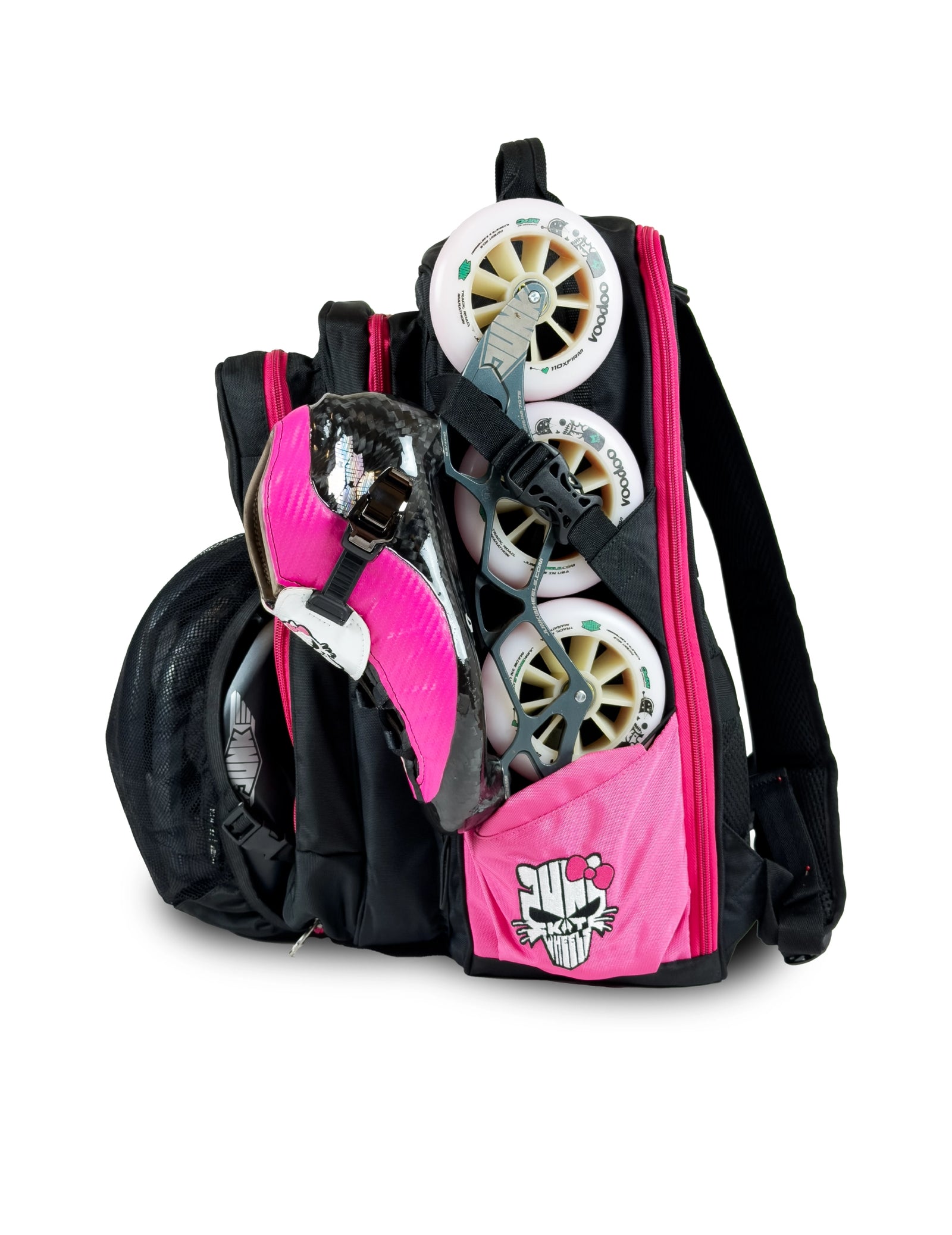 Skate Backpack Black and Fluo pink