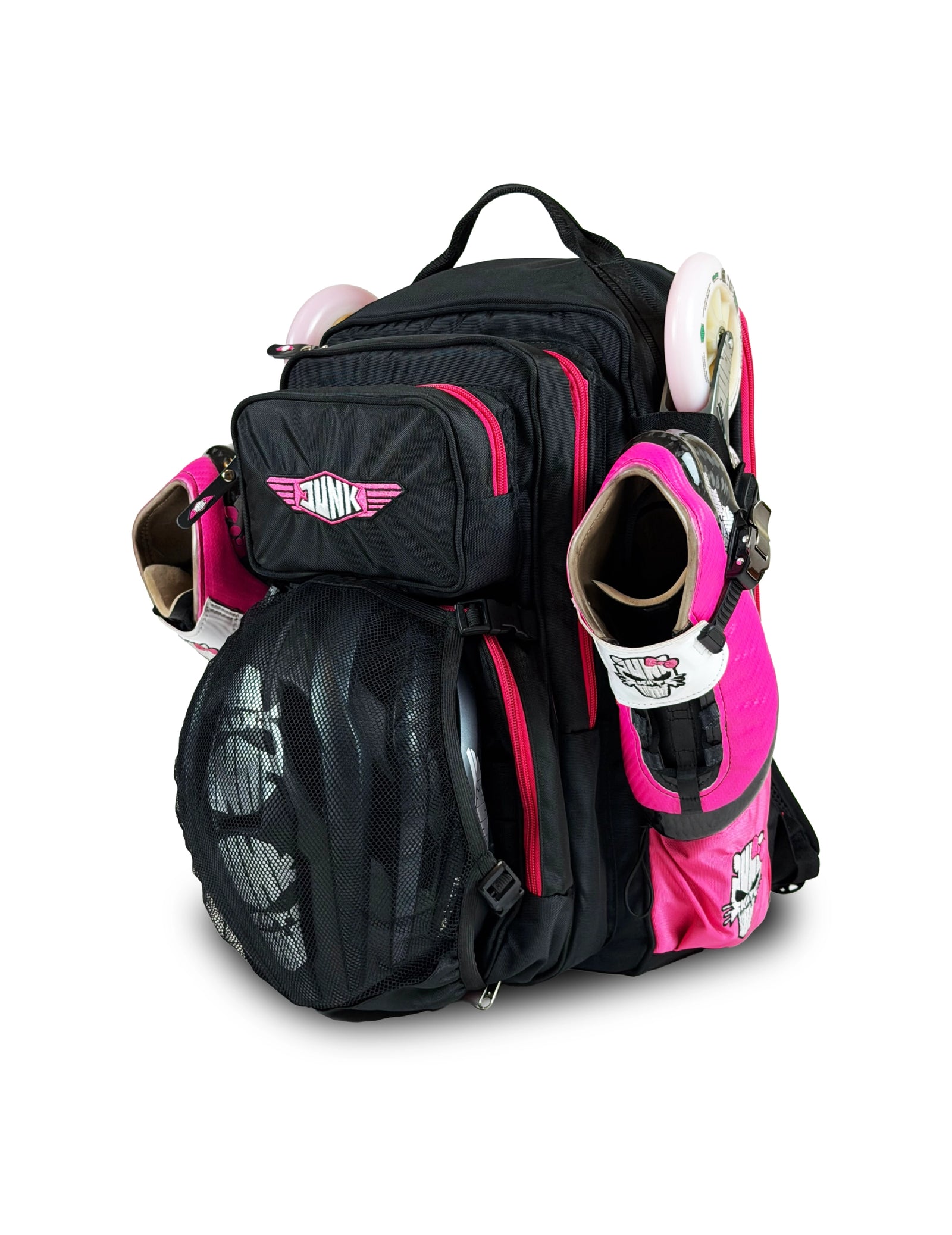 Skate Backpack Black and Fluo pink