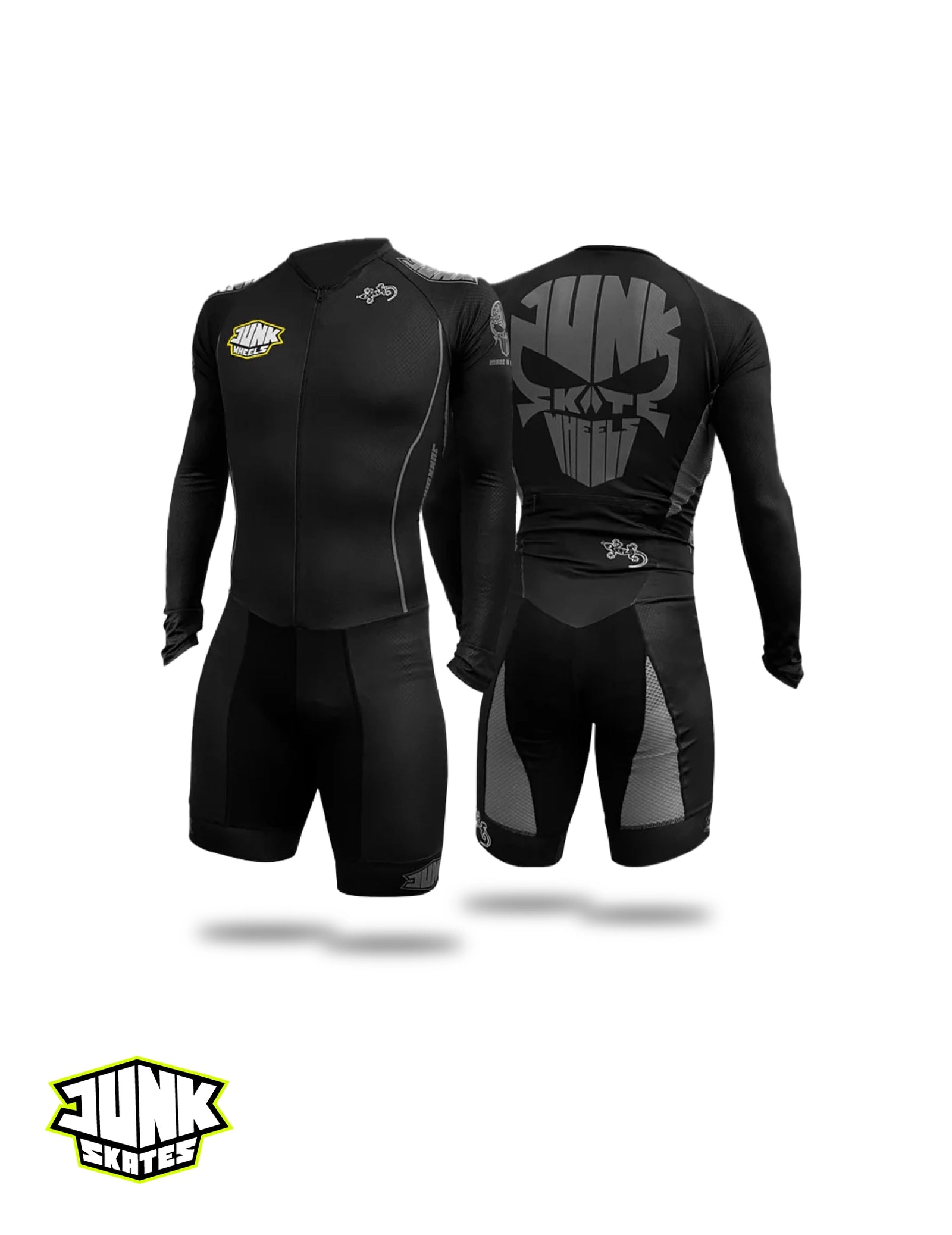 Junk Wheels Black Skull Pro Racing Suit Long Sleeve