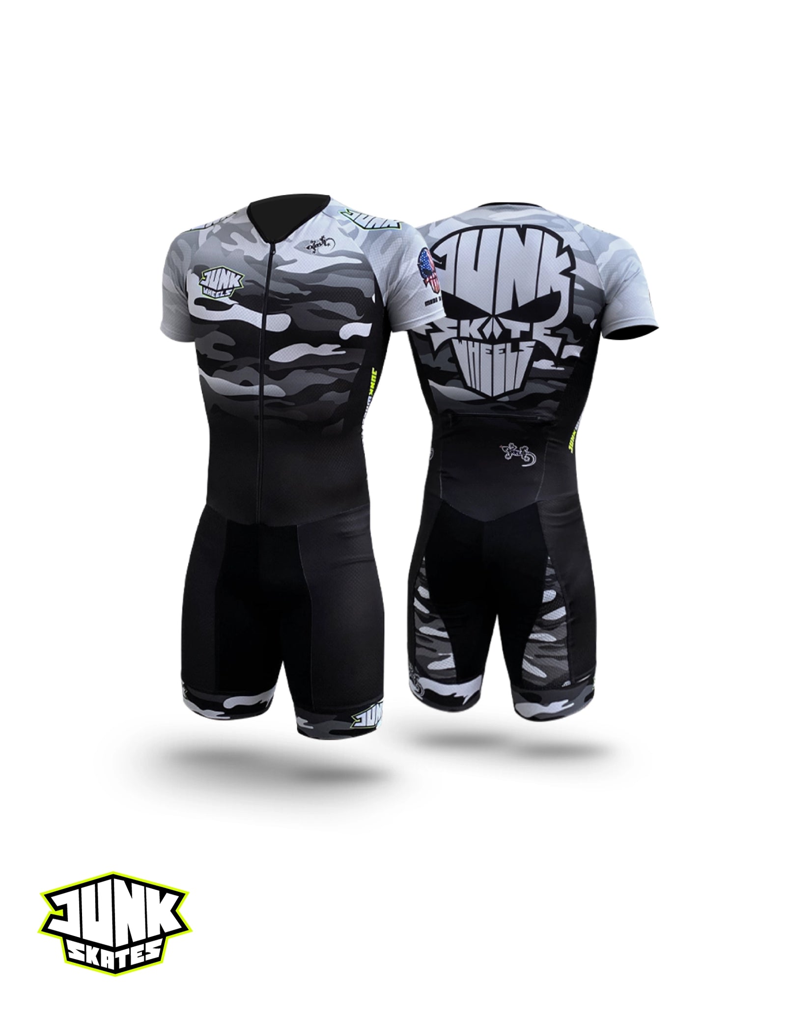 Junk Wheels White Camo Pro Racing Suit