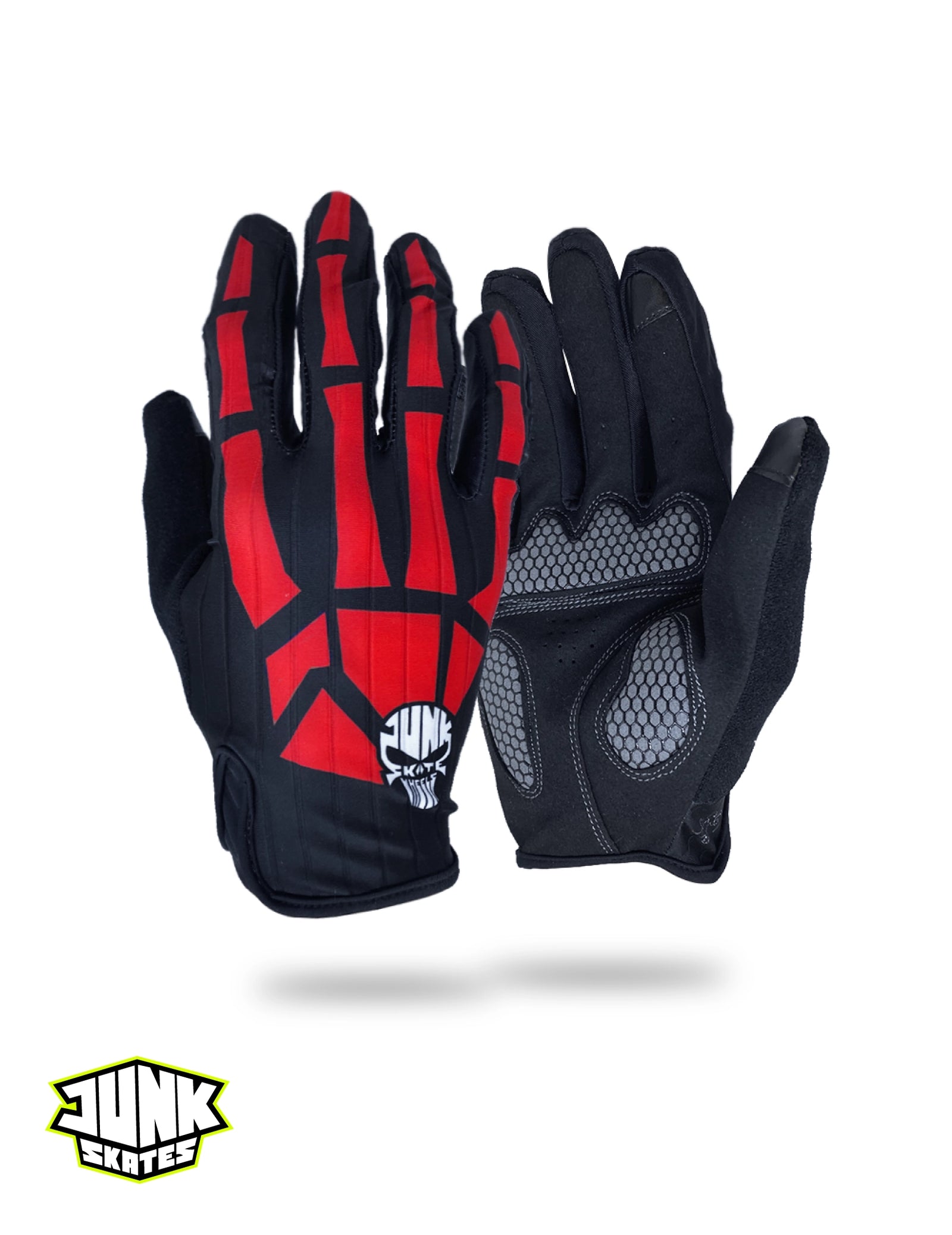 Junk Red Bones Aero Racing Long Finger Gloves