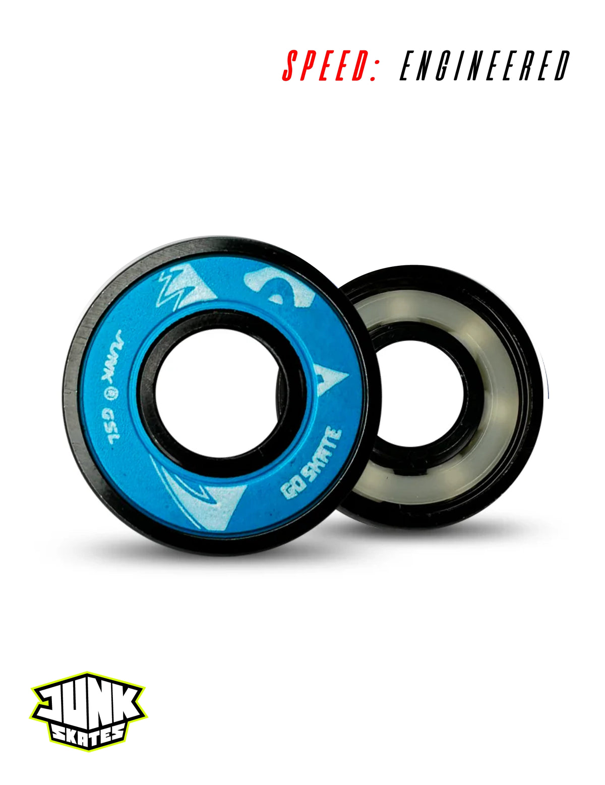 Junk Go Skate Life Ceramic Bearings 🛼🔥 – Black Titanium + White Ceramic Balls
