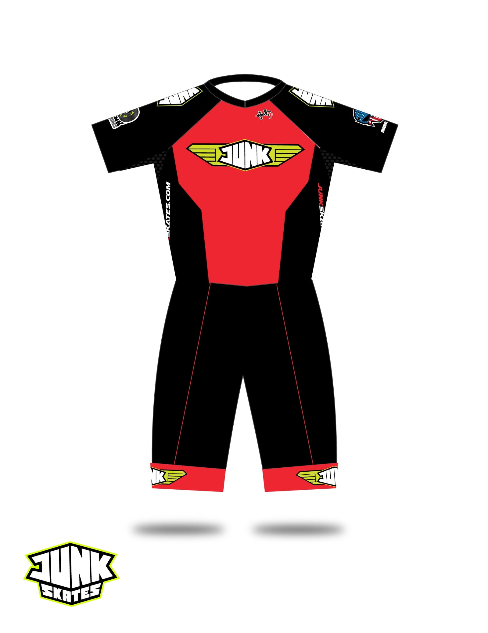 Red Junk Wheels Pro Racing Suit Short Sleeve