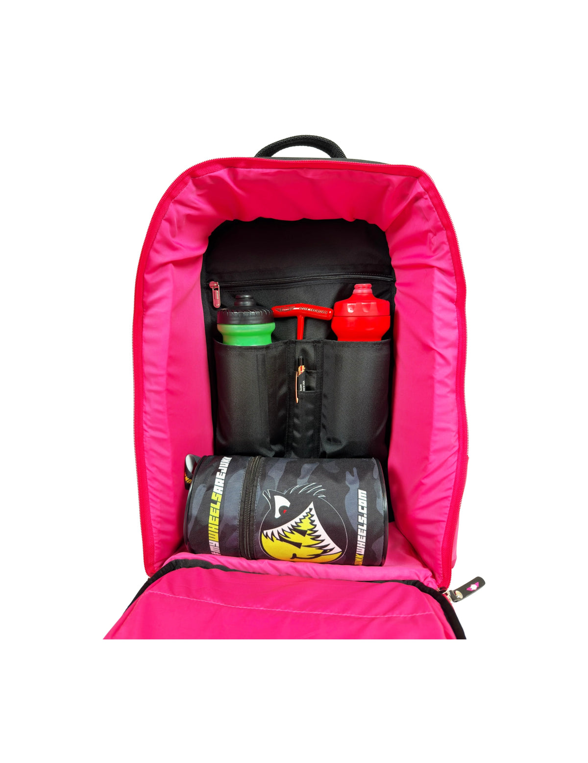 Skate Backpack Black and Fluo pink