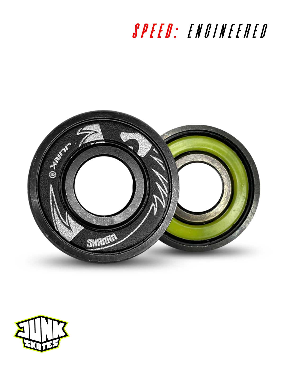 Shaman Elite 6ix Ball Ceramic + Black Titanium Bearings 🛼⚫🔥 – World-Class Speed (Set of 16)