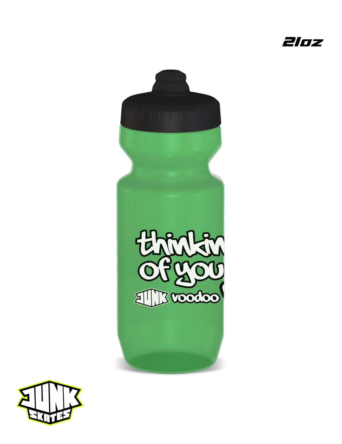 Thinking of You Transparent Green Water Bottle – Big Mouth 21 or 24oz (Made in USA)