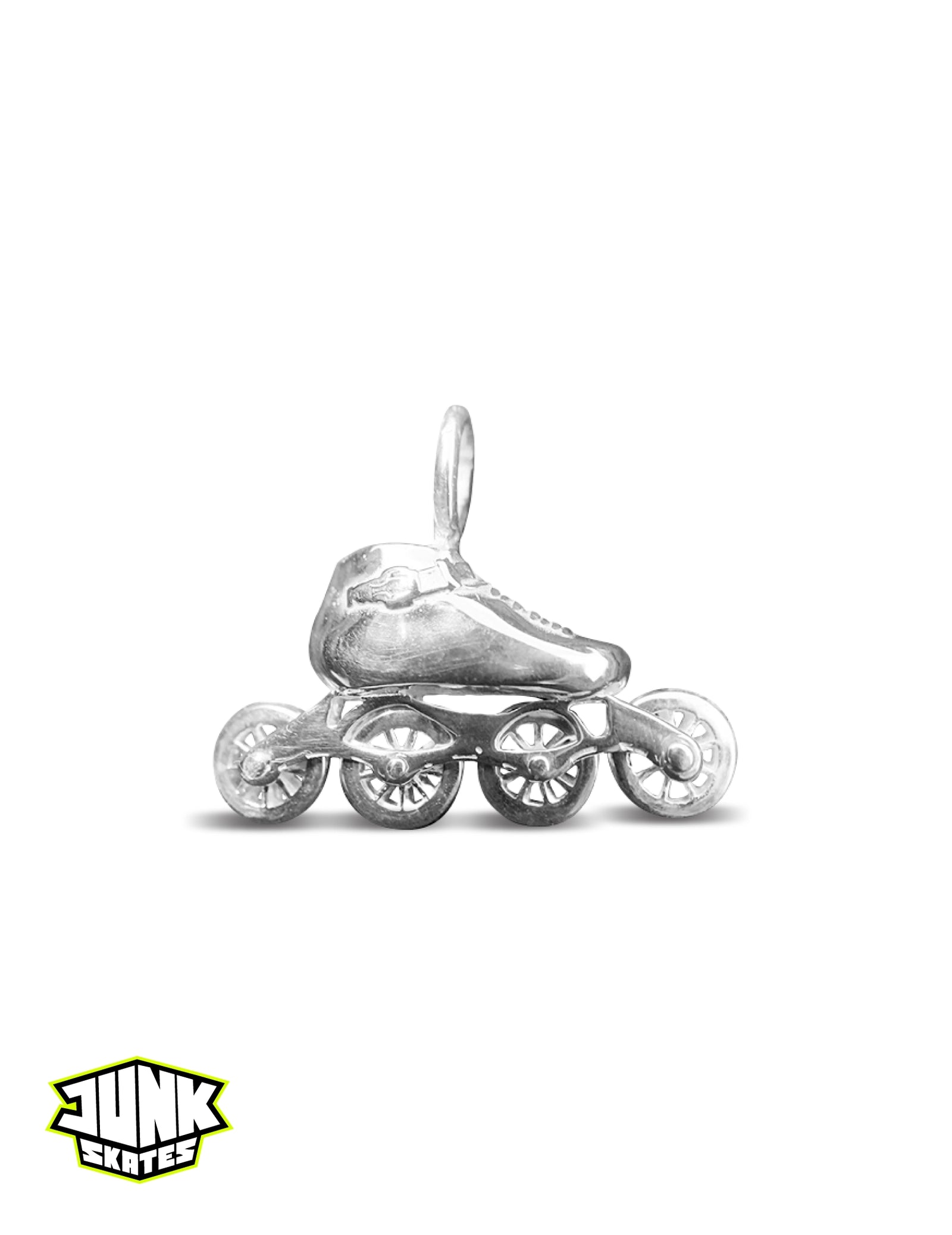 Skate Charm with Rolling  Wheels — Sterling Silver 🛼✨